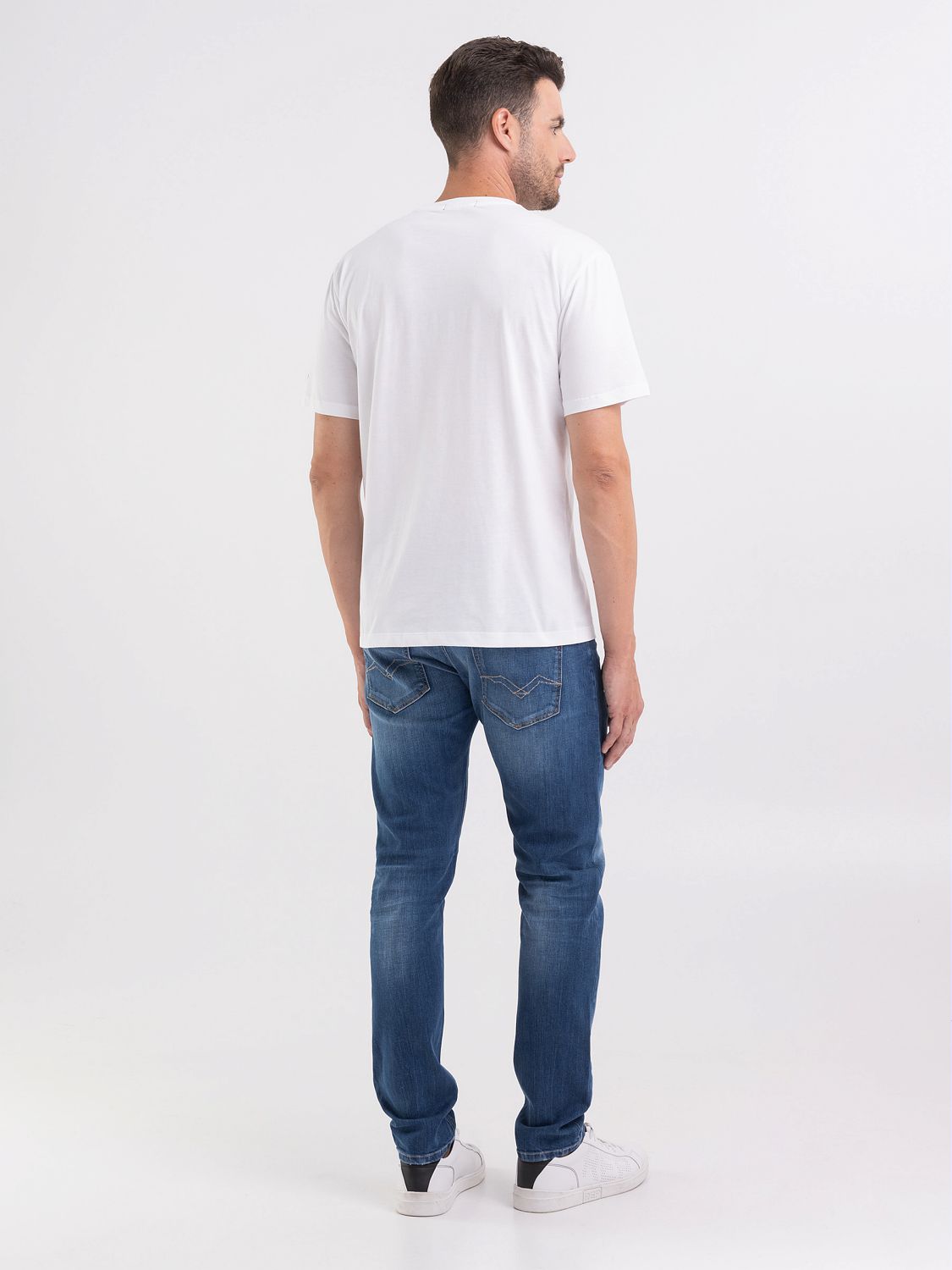 REPLAY JERSEY T-SHIRT WITH PRINT