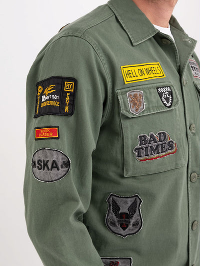 REPLAY OVERSHIRT WITH RACER PATCHES