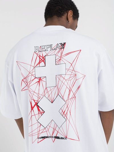 REPLAY CREW-NECK T-SHIRT WITH REPLAY X GARRIX GRAPHIC PRINT FRONT AND BACK